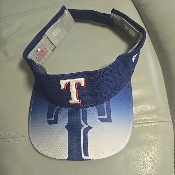 Texas Rangers Blue Visor New Era Genuine Merchandise Baseball MLB Adjustable Hat - Picture 2 of 4